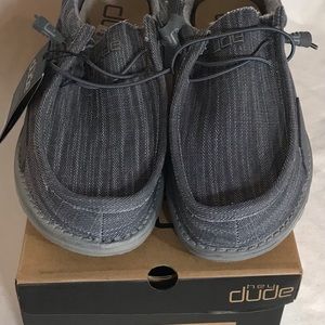 Hey Dude Men’s Wally Funk Herringbone Steel Grey